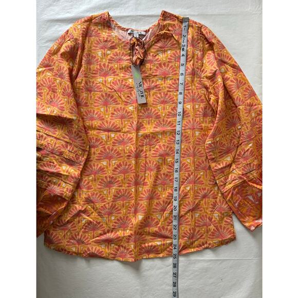 NIC+ZOE Swan Rays Top in Orange Multi - Picture 11 of 11